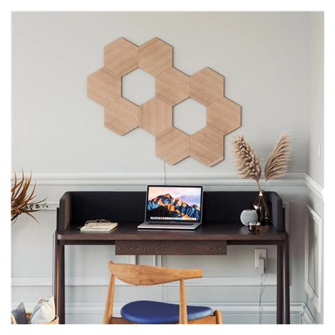 Nanoleaf | Elements Wood Look Hexagons Starter Kit (7 panels) | W | Cool White + Warm White - 3